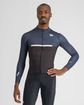 SPORTFUL Cyklistický dres s dlhým rukávom zimný - PISTA THERMAL - čierna/modrá
