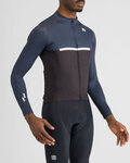 SPORTFUL Cyklistický dres s dlhým rukávom zimný - PISTA THERMAL - čierna/modrá