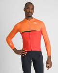 SPORTFUL Cyklistický dres s dlhým rukávom zimný - PISTA THERMAL - červená/oranžová