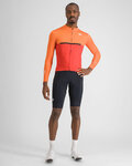 SPORTFUL Cyklistický dres s dlhým rukávom zimný - PISTA THERMAL - červená/oranžová