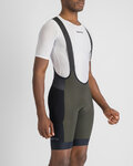 SPORTFUL Cyklistické nohavice krátke s trakmi - SUPERGIARA 2 - zelená/čierna