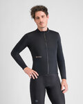 SPORTFUL Cyklistický dres s dlhým rukávom zimný - CLASSIC THERMAL - čierna