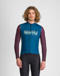 SPORTFUL Cyklistický dres s dlhým rukávom zimný - SUPERGIARA LOGO THERMAL - modrá/fialová