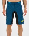 KARPOS Cyklistické nohavice krátke bez trakov - BALLISTIC EVO - modrá/zelená