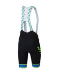 KARPOS Cyklistické nohavice krátke s trakmi - VERVE - čierna/zelená