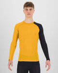 KARPOS Cyklistické tričko s dlhým rukávom - DINAMICO MERINO 130 - žltá/čierna