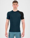 KARPOS Cyklistické tričko s krátkym rukávom - DINAMICO MERINO 130 - modrá/čierna