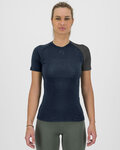 KARPOS Cyklistické tričko s krátkym rukávom - DINAMICO MERINO 130 W - modrá/čierna