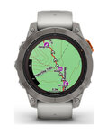 GARMIN smart hodinky - FENIX 7 PRO SAPPHIRE SOLAR - šedá/oranžová