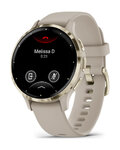 GARMIN smart hodinky - VENU 3S - šedá/zlatá