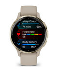 GARMIN smart hodinky - VENU 3S - šedá/zlatá