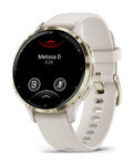 GARMIN smart hodinky - VENU 3S - ivory/zlatá
