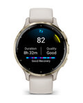 GARMIN smart hodinky - VENU 3S - ivory/zlatá