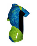 HAVEN Cyklistický dres s krátkym rukávom - SINGLETRAIL KID - modrá/zelená