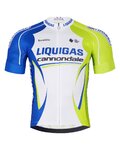 BONAVELO Cyklistický dres s krátkym rukávom - LIQUIGAS CANNONDALE - modrá/zelená/biela