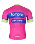 BONAVELO Cyklistický dres s krátkym rukávom - LAMPRE - ružová/modrá