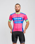BONAVELO Cyklistický dres s krátkym rukávom - LAMPRE - ružová/modrá