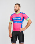 BONAVELO Cyklistický dres s krátkym rukávom - LAMPRE - ružová/modrá