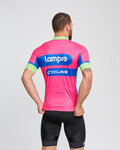 BONAVELO Cyklistický dres s krátkym rukávom - LAMPRE - ružová/modrá