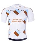 BONAVELO Cyklistický dres s krátkym rukávom - AG2R LA MONDIALE - biela/modrá