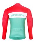 BONAVELO Cyklistický dres s dlhým rukávom zimný - HUNGARY WINTER - červená/zelená