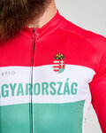 BONAVELO Cyklistický dres s dlhým rukávom zimný - HUNGARY WINTER - červená/zelená