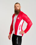BONAVELO Cyklistický dres s dlhým rukávom zimný - POLAND WINTER - červená/biela