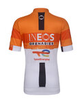 BONAVELO Cyklistický dres s krátkym rukávom - INEOS GRENADIERS KID 2026 - biela/oranžová