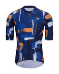 HOLOKOLO Cyklistický dres s krátkym rukávom - STROKES - oranžová/modrá