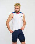 HOLOKOLO Cyklistický dres bez rukávov - SIMPLE - biela/modrá