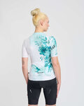 RIVANELLE Cyklistický dres s krátkym rukávom - FLOWERY LADY - biela/zelená