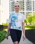 RIVANELLE Cyklistický dres s krátkym rukávom - FLOWERY LADY - biela/zelená