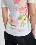 RIVANELLE Cyklistický dres s krátkym rukávom - FLOWERY LADY - biela/ružová/zelená
