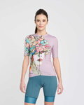 RIVANELLE Cyklistický dres s krátkym rukávom - MADAM FLOWER - béžová/viacfarebná