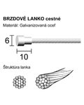 LONGUS brzdové lanko -  ROAD - strieborná