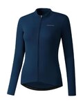 SHIMANO Cyklistický dres s dlhým rukávom zimný - KAEDE THERMAL LONG - modrá