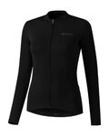 SHIMANO Cyklistický dres s dlhým rukávom zimný - KAEDE THERMAL LONG - čierna