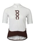 POC Cyklistický dres s krátkym rukávom - ESSENTIAL ROAD  - biela/hnedá