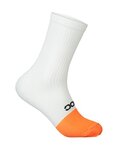 POC Cyklistické ponožky klasické - FLAIR - biela/oranžová
