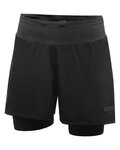 GORE Cyklistické nohavice krátke bez trakov - R5 2IN1 - čierna