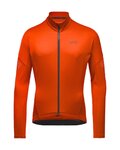 GORE Cyklistický dres s dlhým rukávom zimný - C3 THERMO - oranžová
