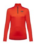 GORE Cyklistické tričko s dlhým rukávom - EVERYDAY THERMO 1/4-ZIP WMN - oranžová