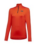 GORE Cyklistické tričko s dlhým rukávom - EVERYDAY THERMO 1/4-ZIP WMN - oranžová
