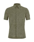 SANTINI košeľa - GRAVEL SUMMER WOOL - zelená