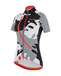 SANTINI Cyklistický dres s krátkym rukávom - GIADA MAUI LADY - čierna/šedá/biela