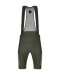 SANTINI Cyklistické nohavice krátke s trakmi - GRAVEL - zelená