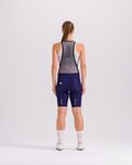 SANTINI Cyklistické nohavice krátke s trakmi - PLUSH - modrá