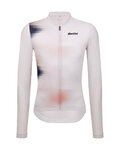 SANTINI Cyklistický dres s dlhým rukávom letný - OMBRA ECO SLEEK  - biela