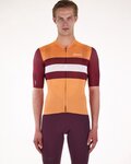 SANTINI Cyklistický dres s krátkym rukávom - ECO SLEEK NEW BENGAL  - oranžová/bordová
