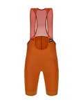 SANTINI Cyklistické nohavice krátke s trakmi - RTR - oranžová/hnedá